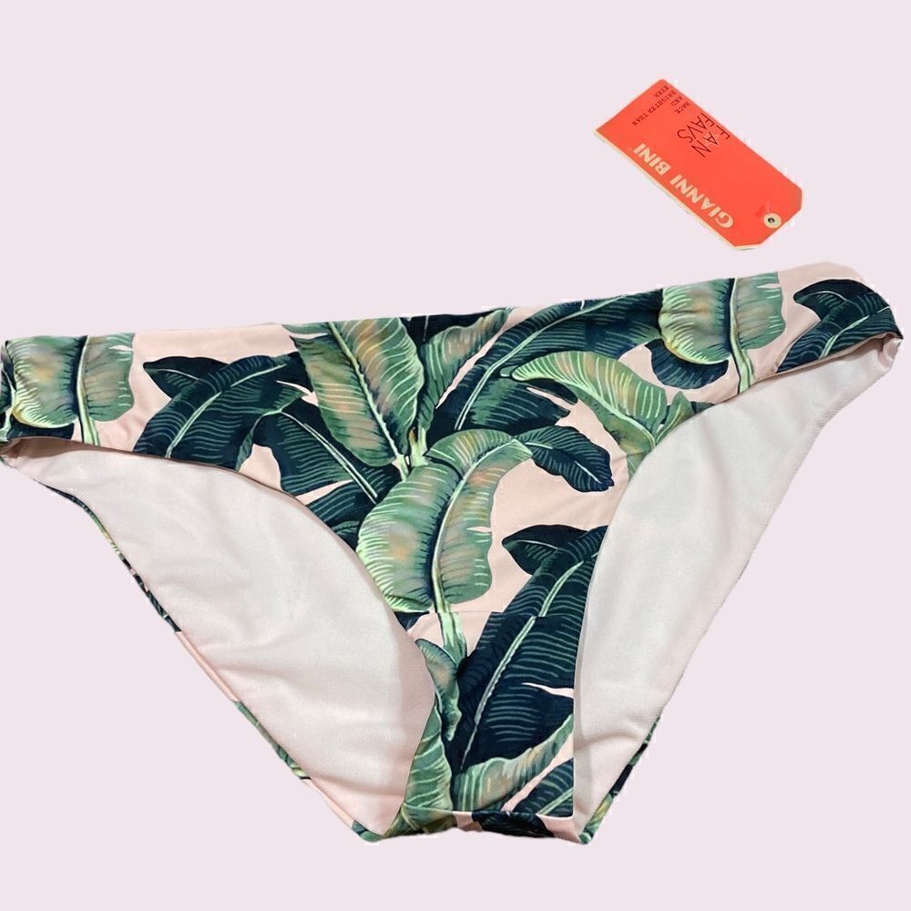 NWT Gianni Bini Green Leaf Bikini Bottom Only